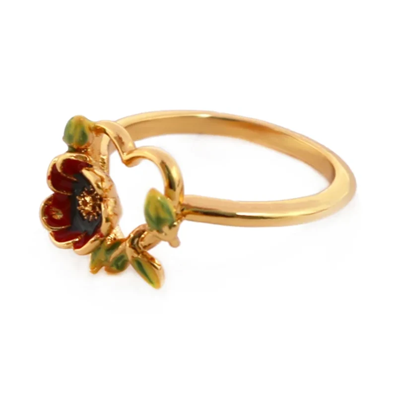 Mässing emaljblommor ring