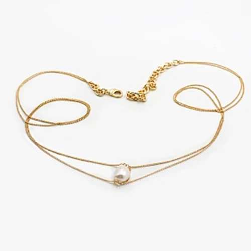 Sötvatten pärla dubbla lager halsband