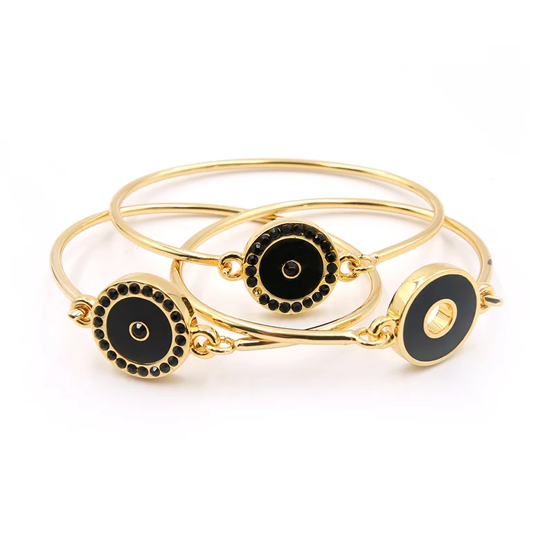 Black Enamel Circle Bracelet