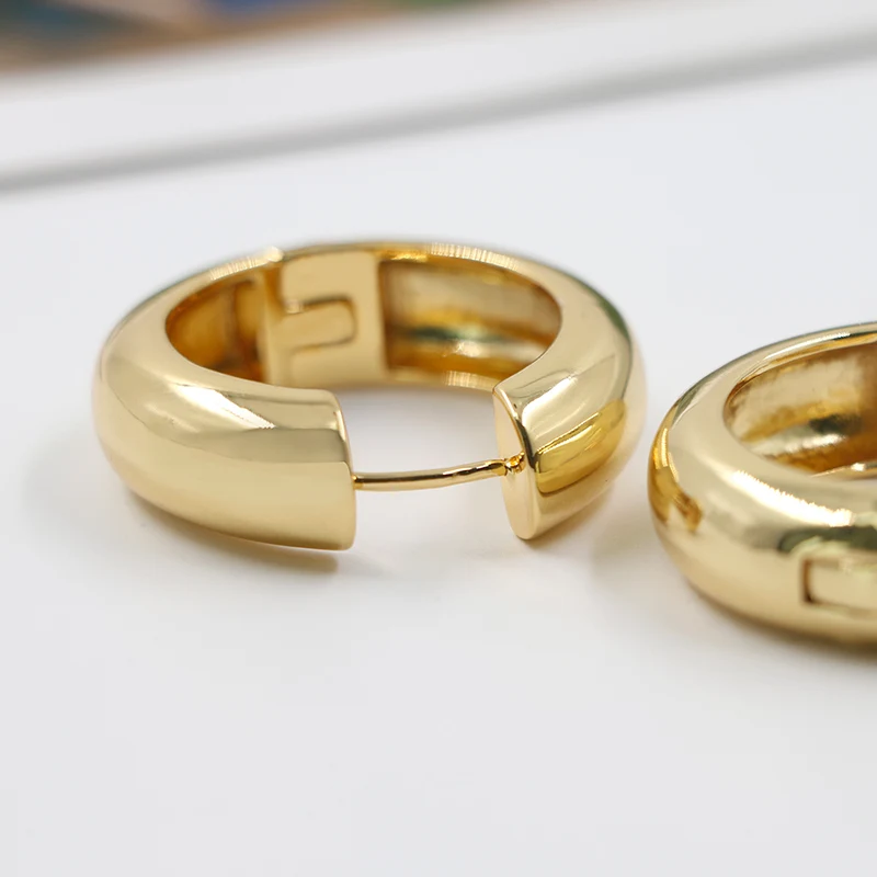 Classic Gold Finish Round Hoop Earrings