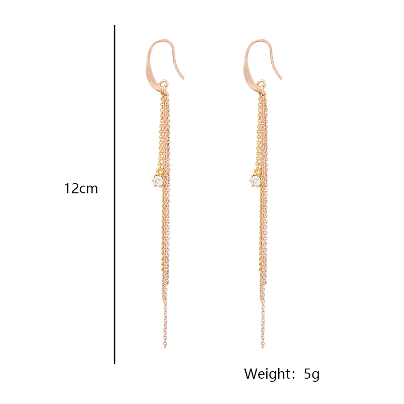 Tassel Chains With Diamond Earrings